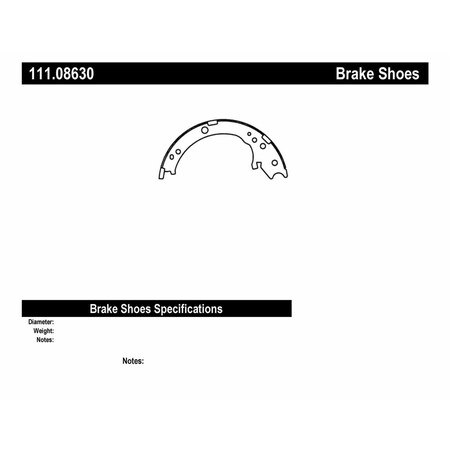 Centric Parts Centric 111.08630 Centric Premium Brake Shoes 111.08630